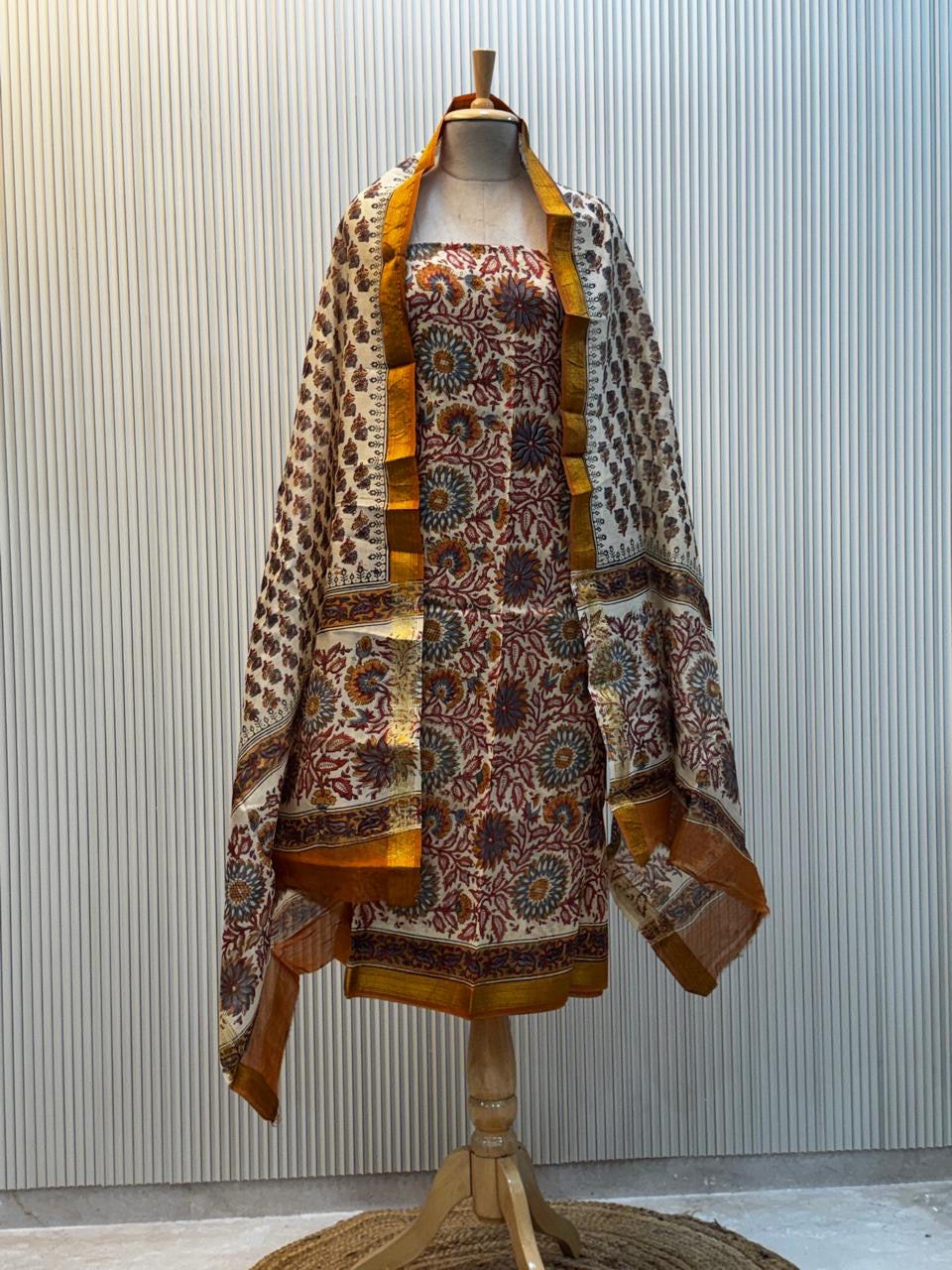 Vanaspati Ajrakh Print Maheshwari Silk Suit