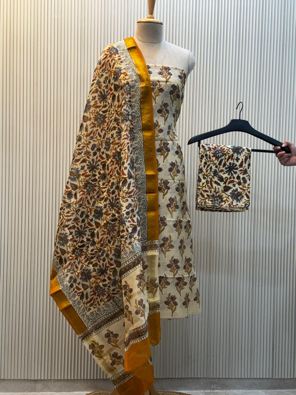 Vanaspati Ajrakh Print Maheshwari Silk Suit