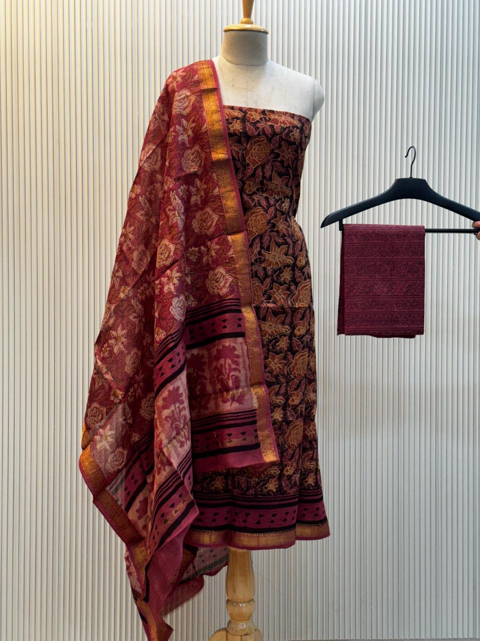 Vanaspati Ajrakh Print Maheshwari Silk Suit