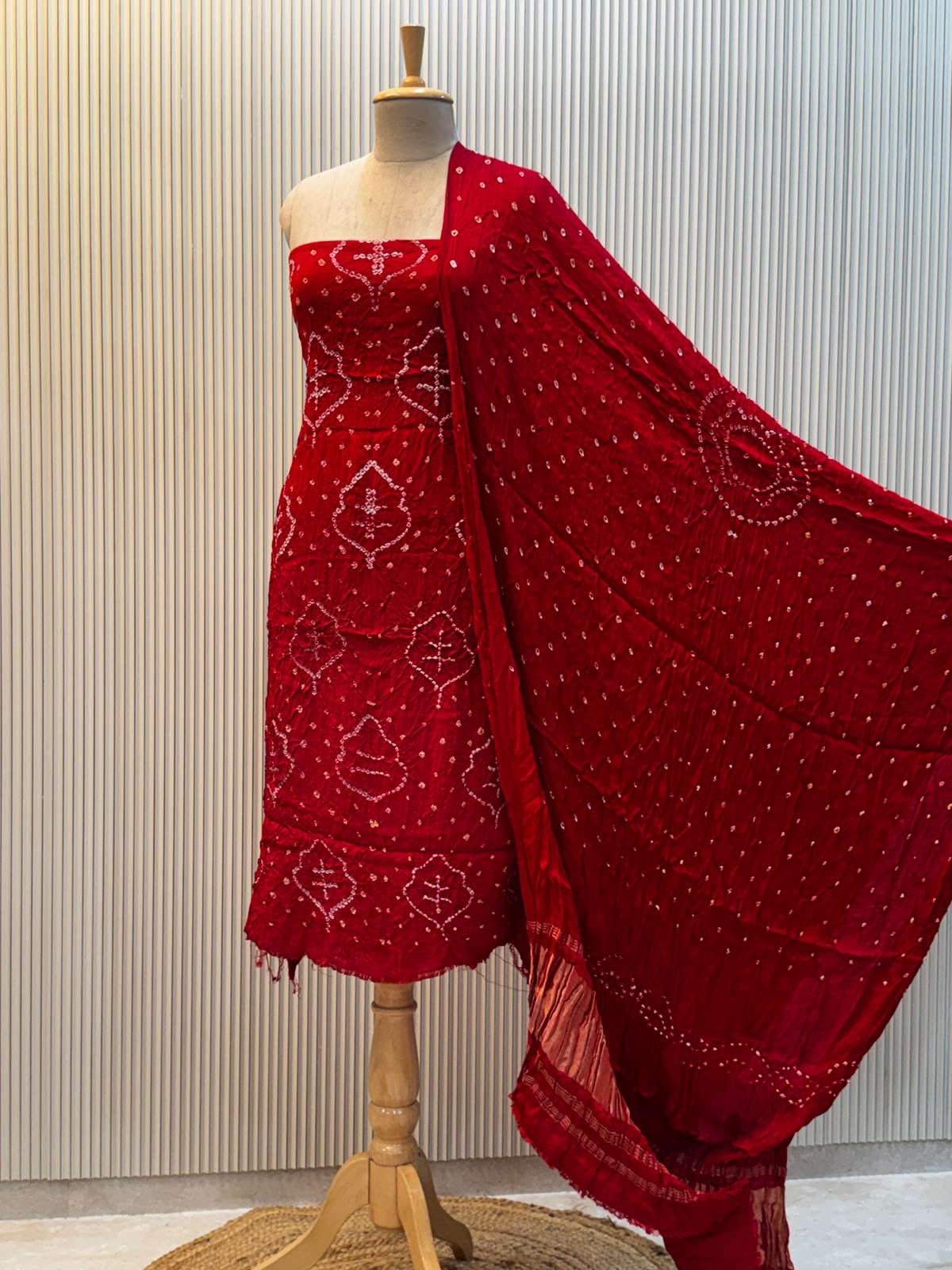 Modal Silk Bandhni 3pc Suit
