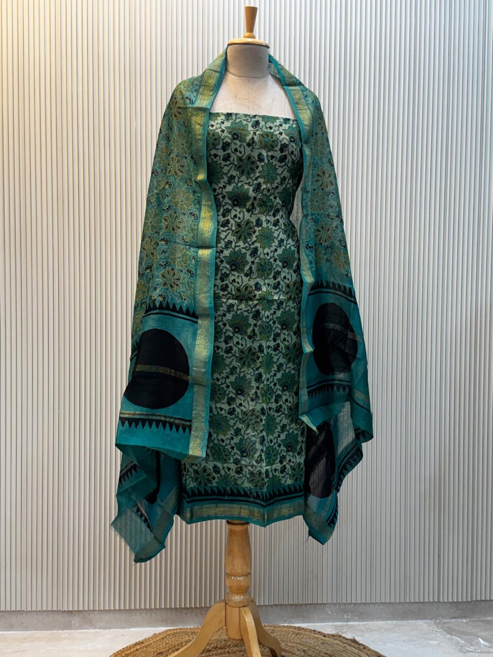 Vanaspati Ajrakh Print Maheshwari Silk Suit