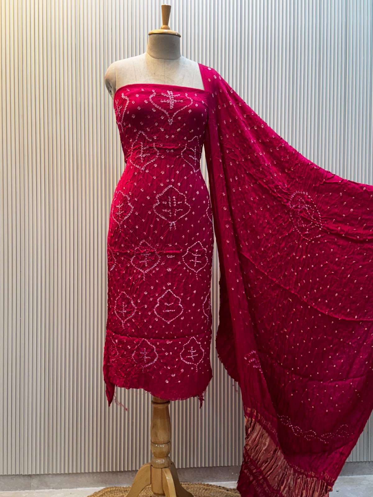 Modal Silk Bandhni 3pc Suit