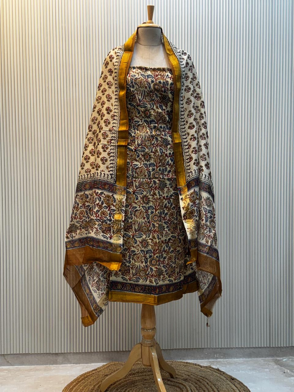 Vanaspati Ajrakh Print Maheshwari Silk Suit