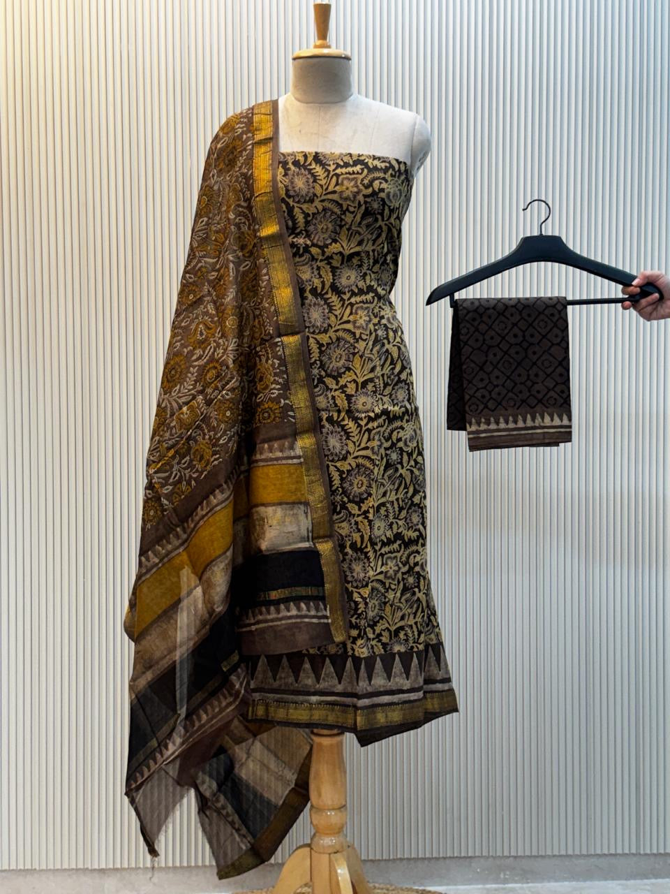 Vanaspati Ajrakh Print Maheshwari Silk Suit