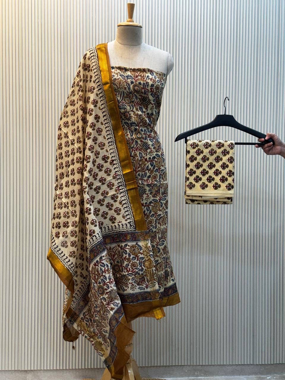 Vanaspati Ajrakh Print Maheshwari Silk Suit