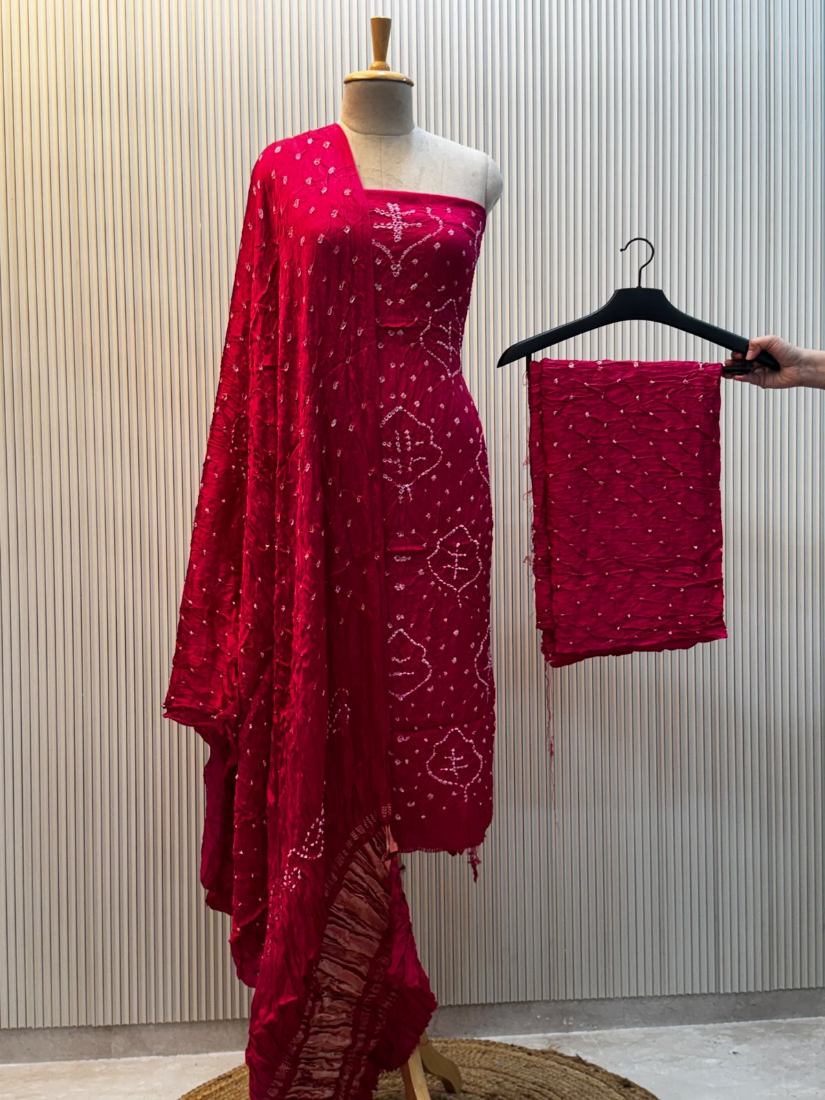 Modal Silk Bandhni 3pc Suit