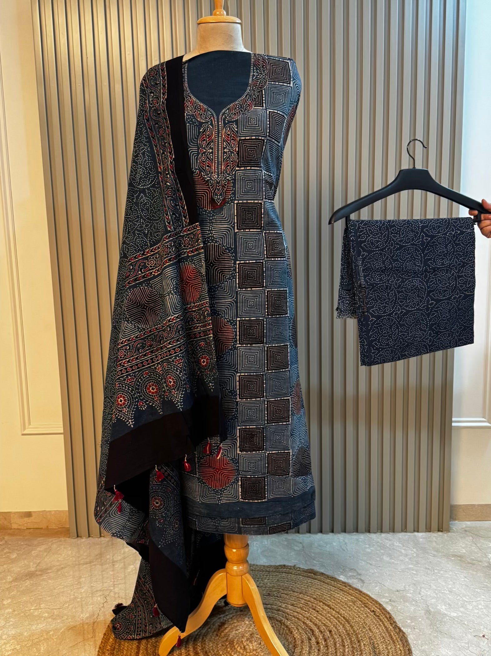 Kutch ajrak cotton suit -3pc