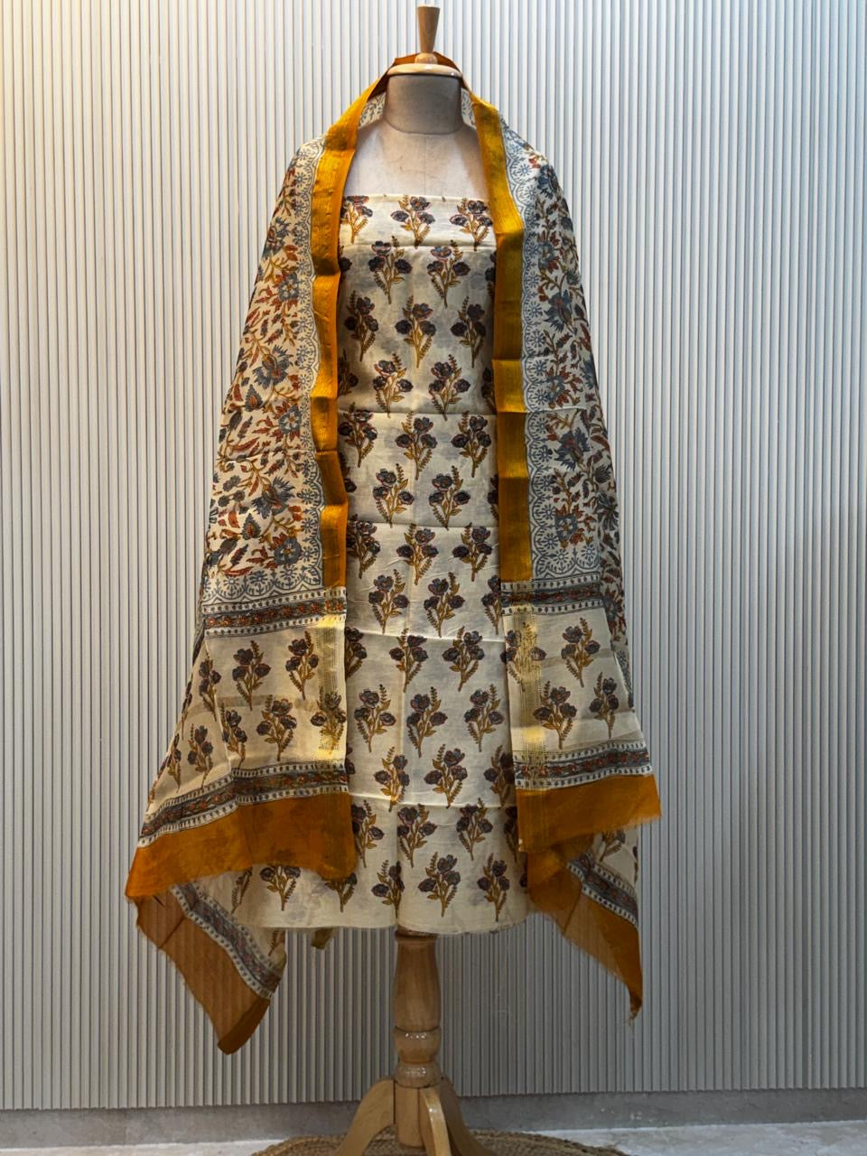 Vanaspati Ajrakh Print Maheshwari Silk Suit