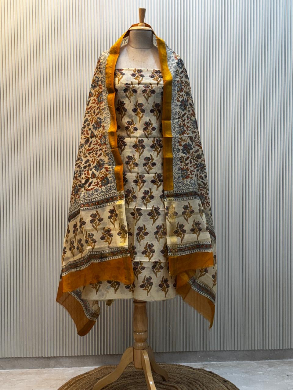 Vanaspati Ajrakh Print Maheshwari Silk Suit