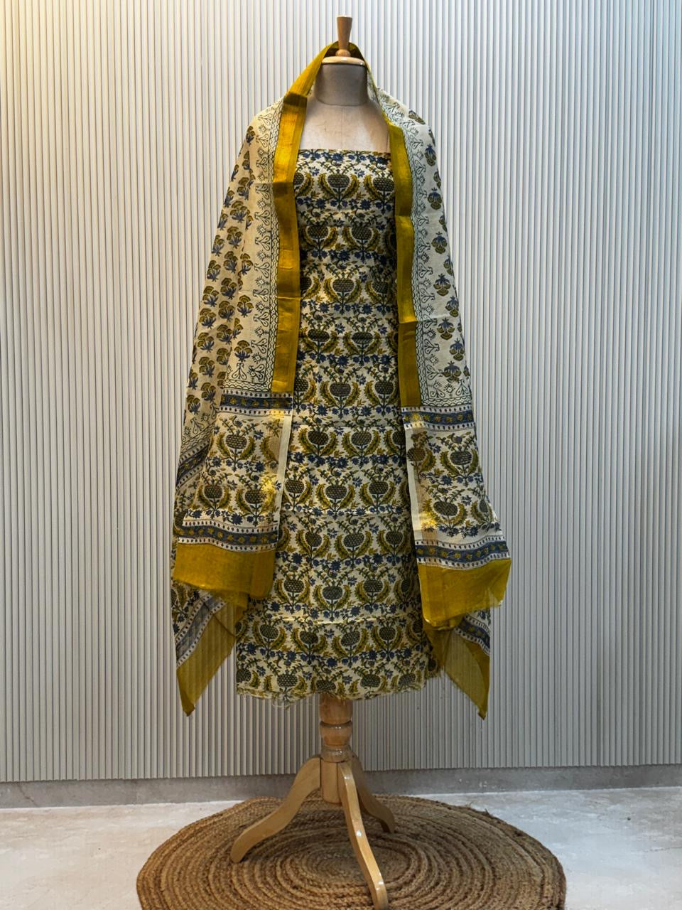 Vanaspati Ajrakh Print Maheshwari Silk Suit