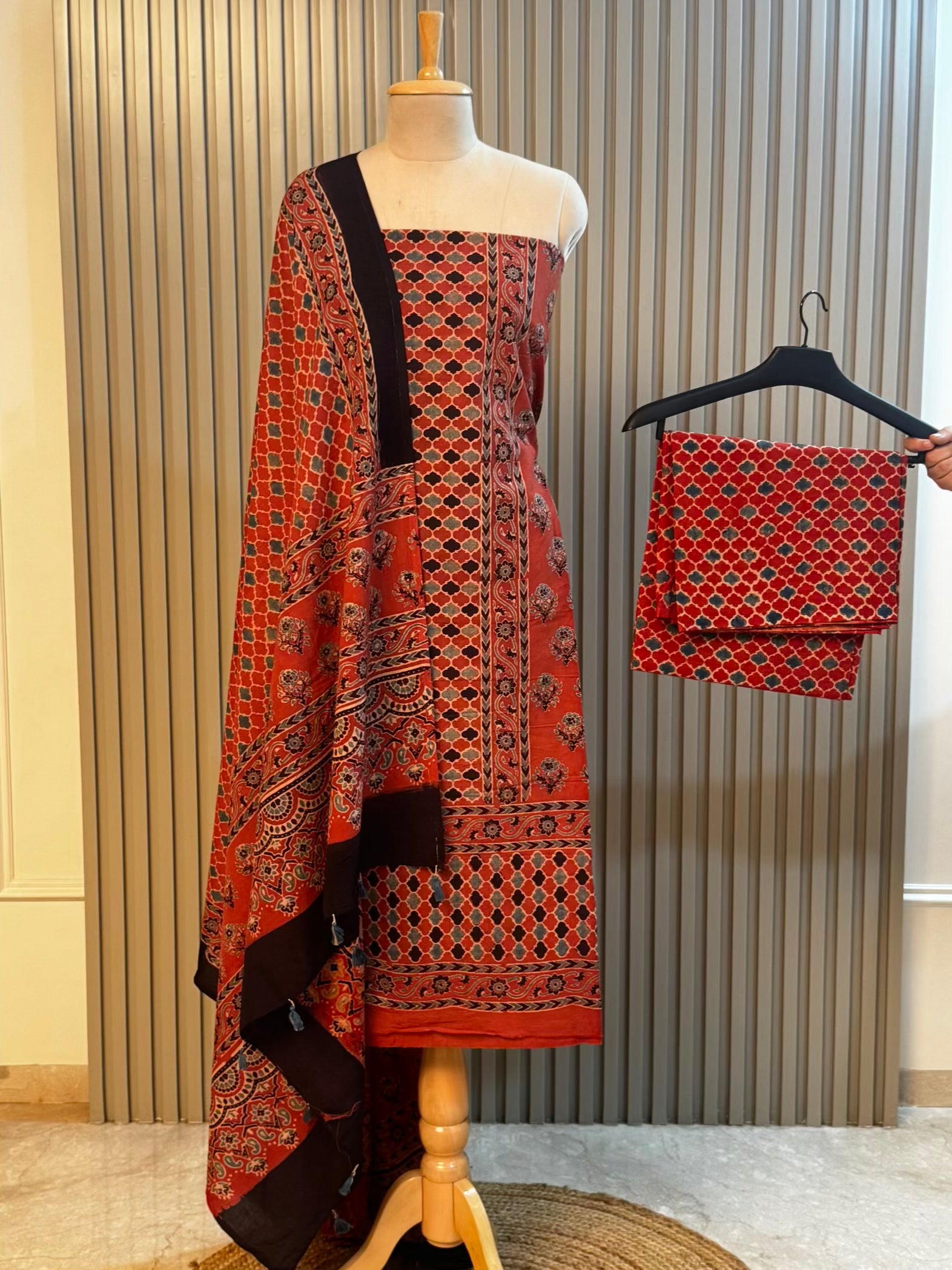 Kutch ajrak cotton suit -3pc