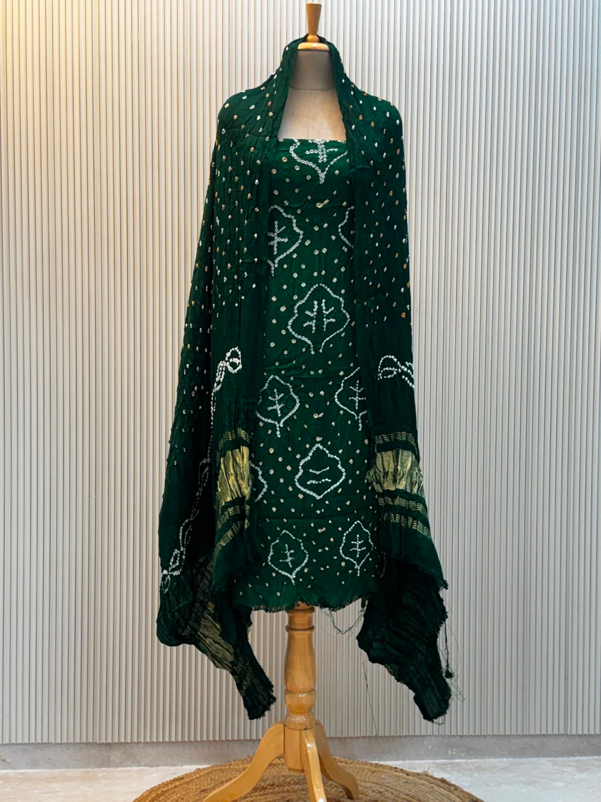 Modal Silk Bandhni 3pc Suit