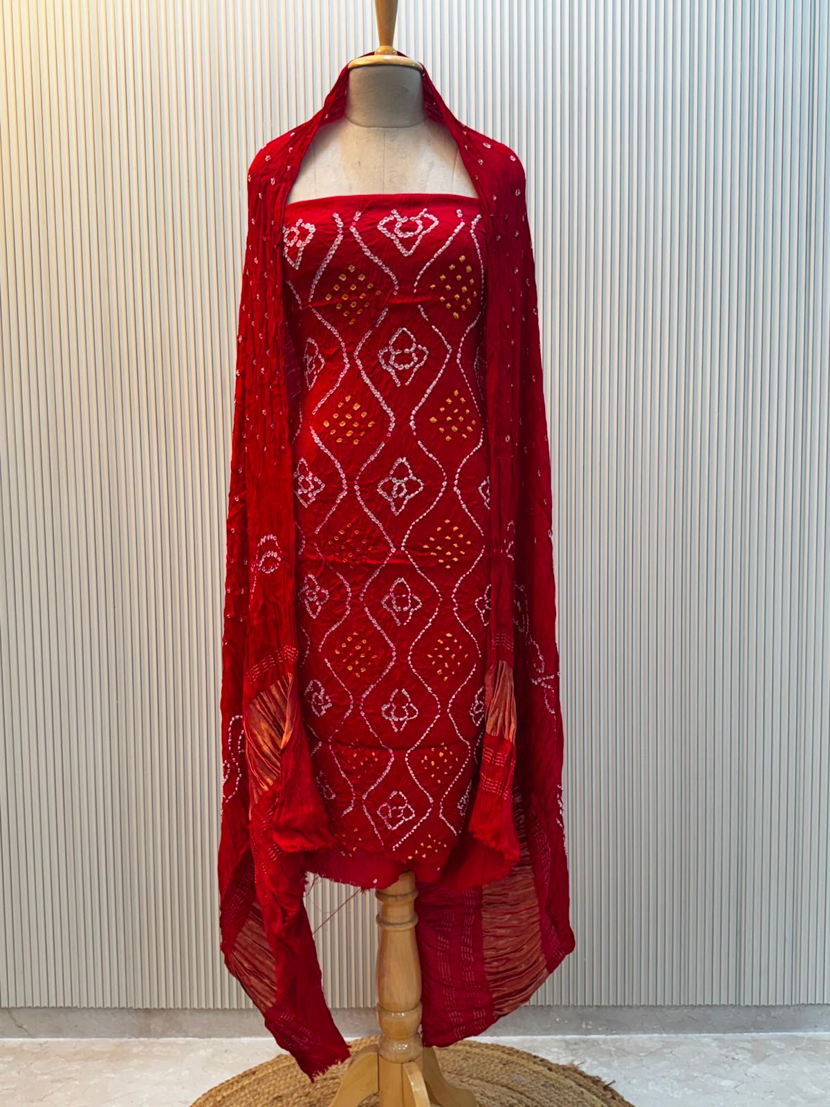Modal Silk Bandhni 3pc Suit