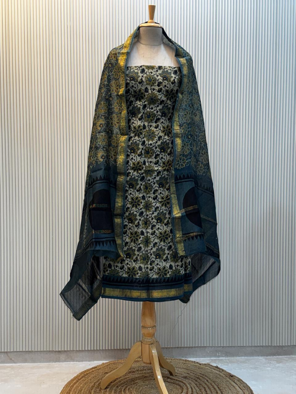 Vanaspati Ajrakh Print Maheshwari Silk Suit
