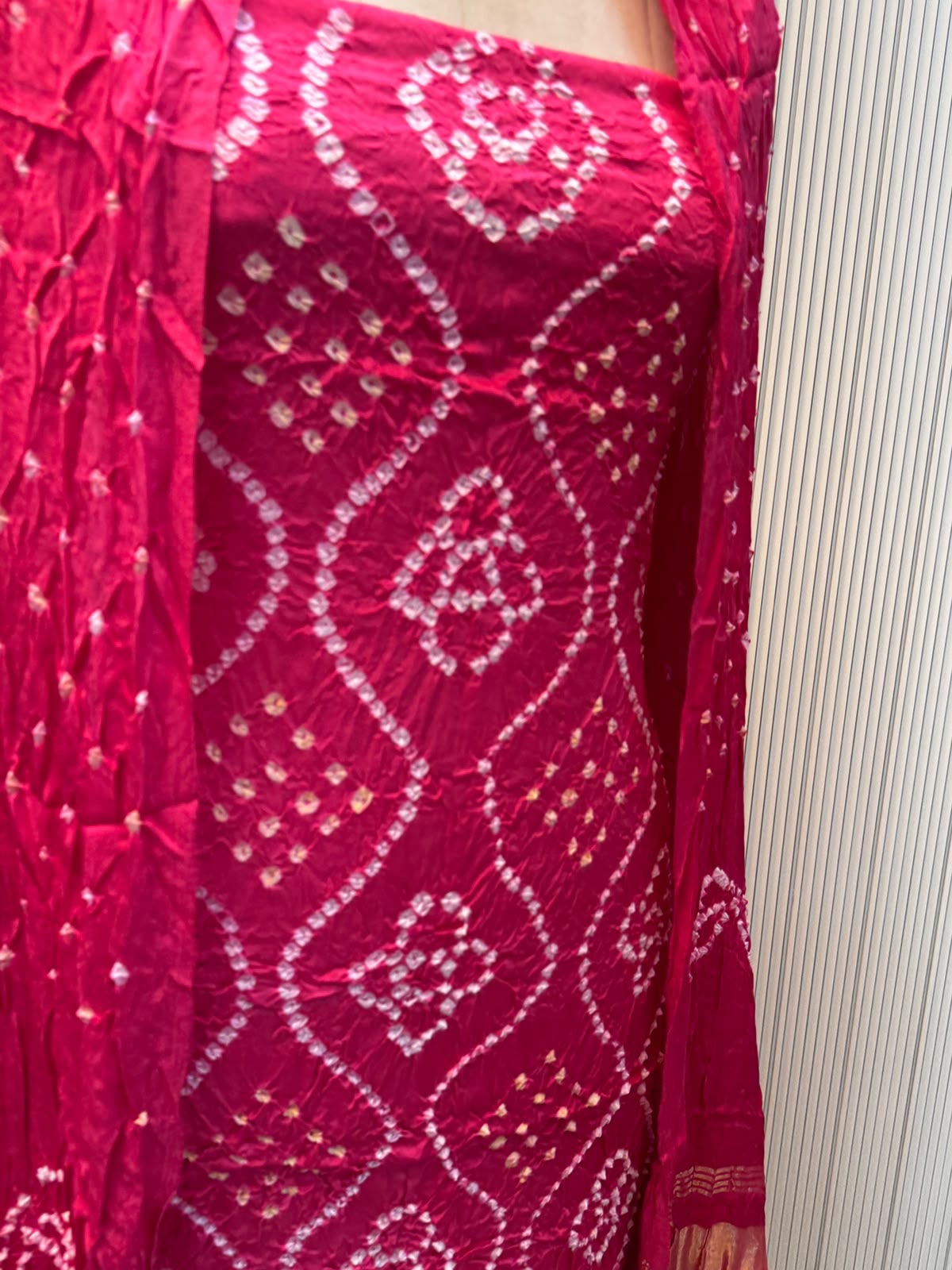 Modal Silk Bandhni 3pc Suit