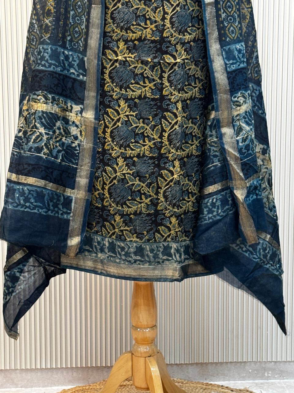 Vanaspati Ajrakh Print Maheshwari Silk Suit
