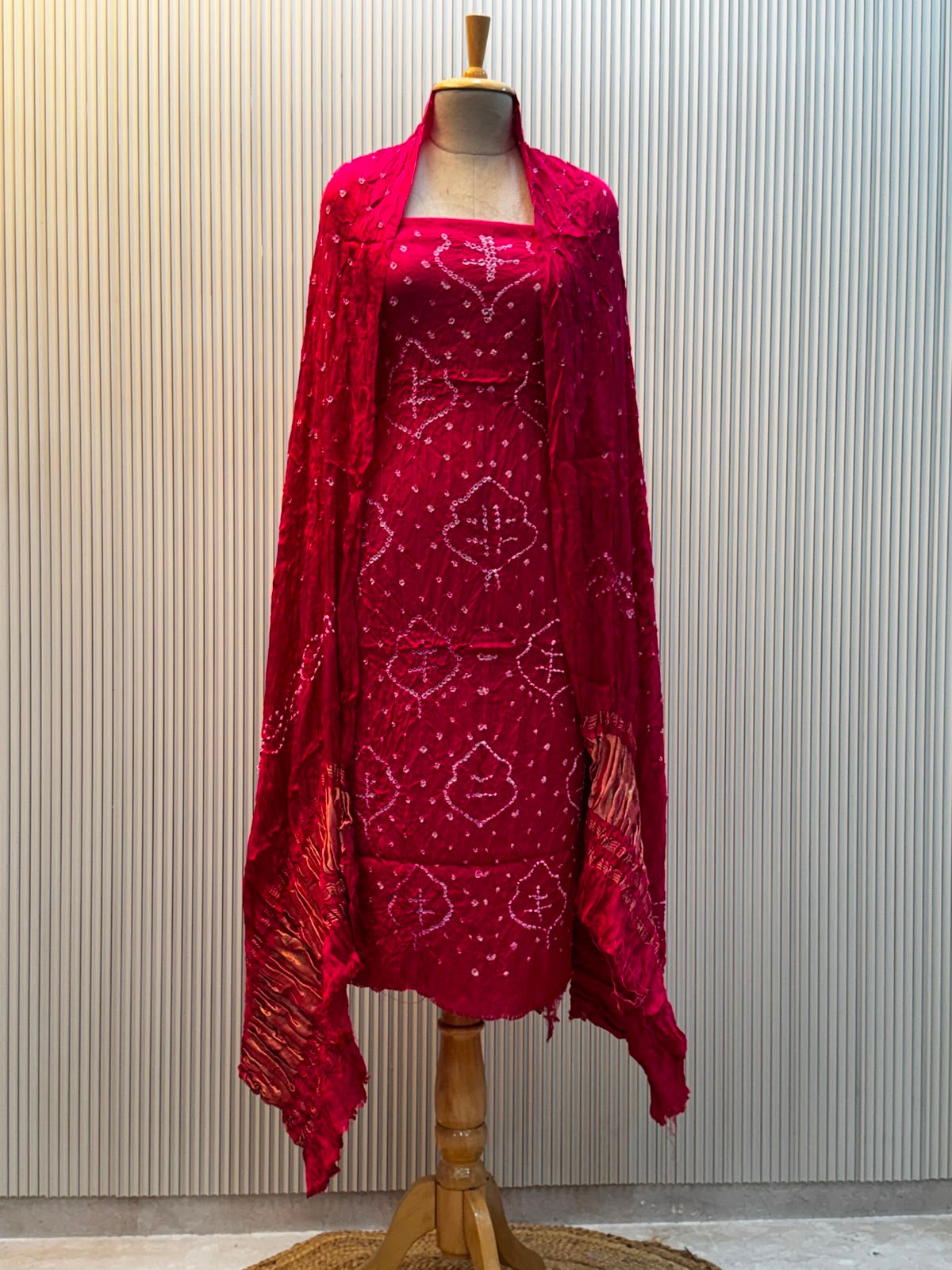 Modal Silk Bandhni 3pc Suit