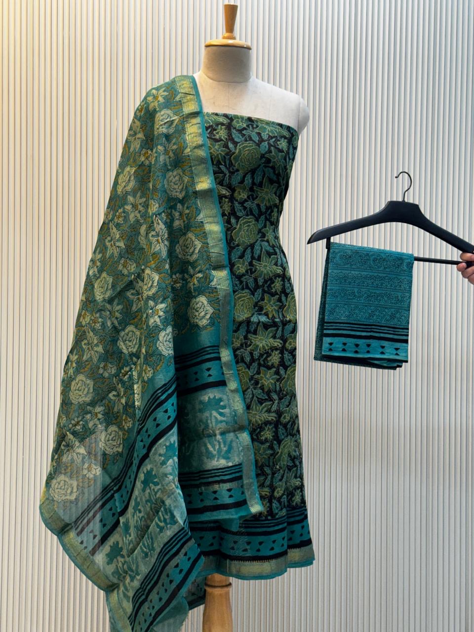 Vanaspati Ajrakh Print Maheshwari Silk Suit