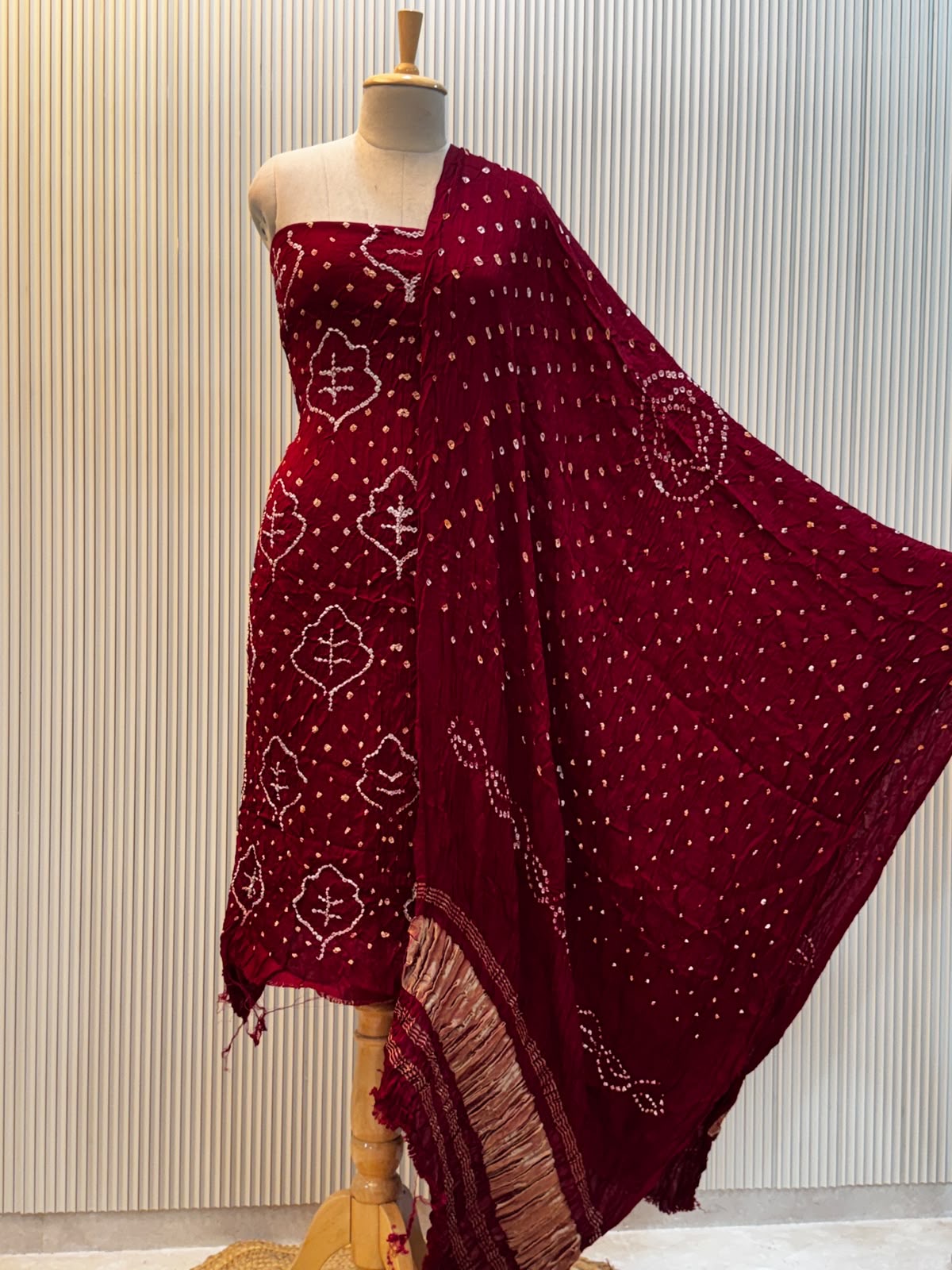 Modal Silk Bandhni 3pc Suit