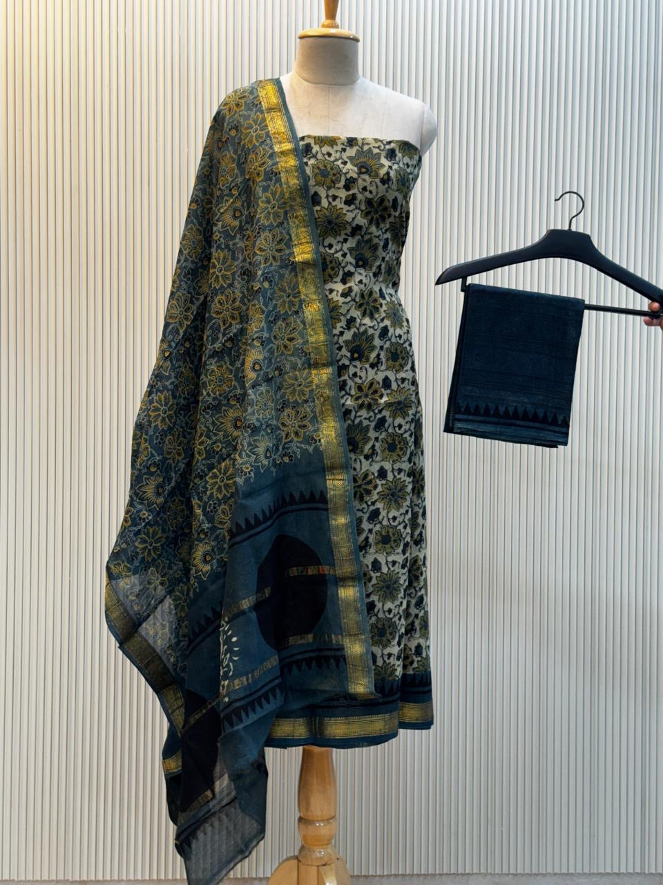 Vanaspati Ajrakh Print Maheshwari Silk Suit