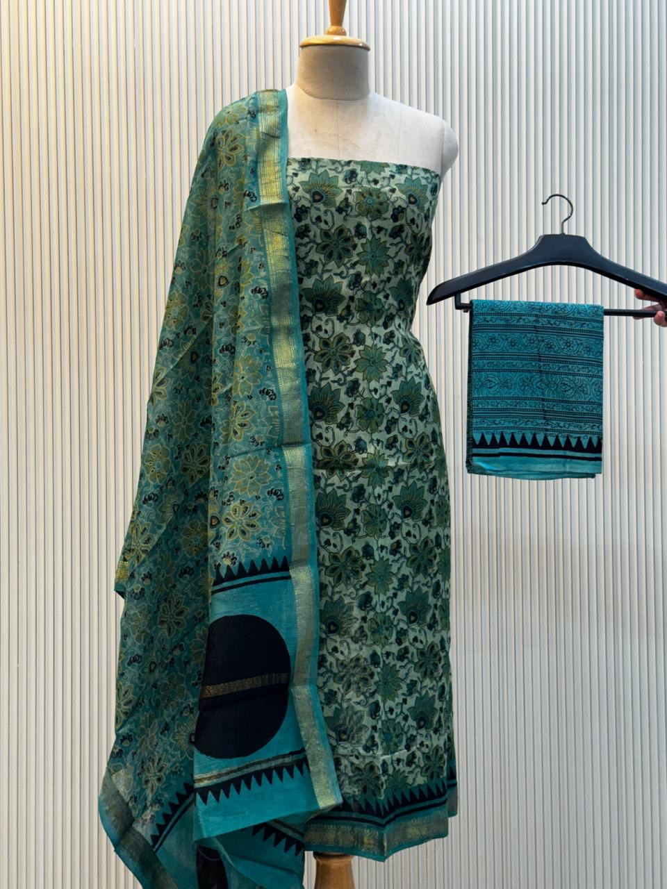 Vanaspati Ajrakh Print Maheshwari Silk Suit