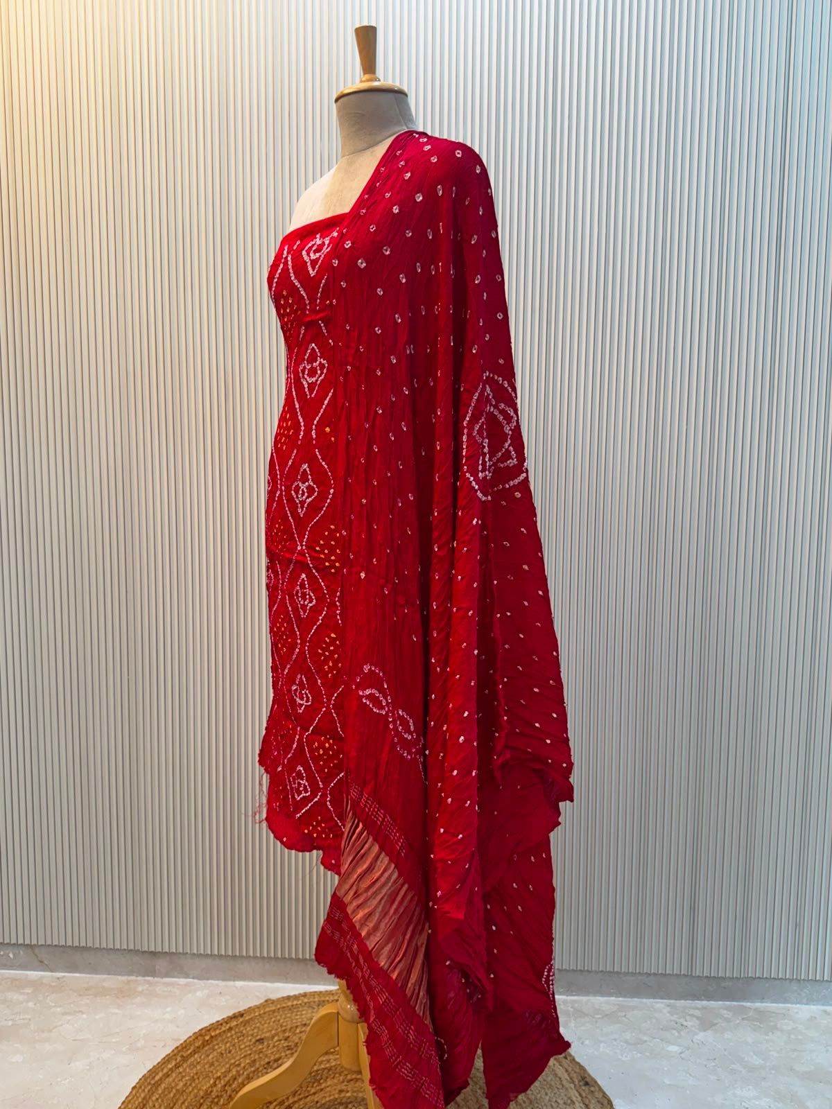 Modal Silk Bandhni 3pc Suit