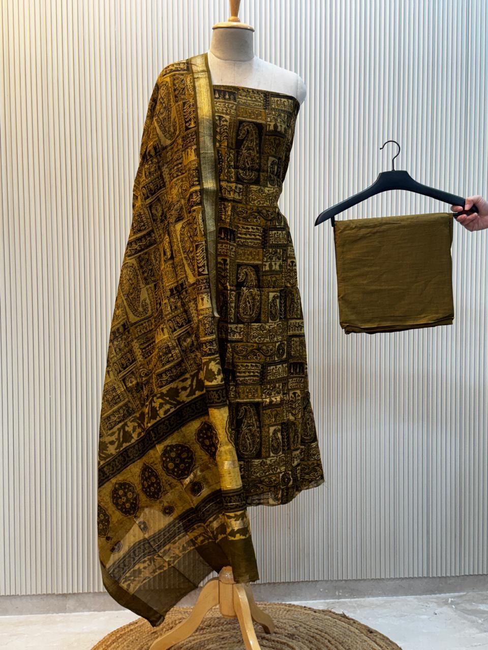 Vanaspati Ajrakh Print Maheshwari Silk Suit