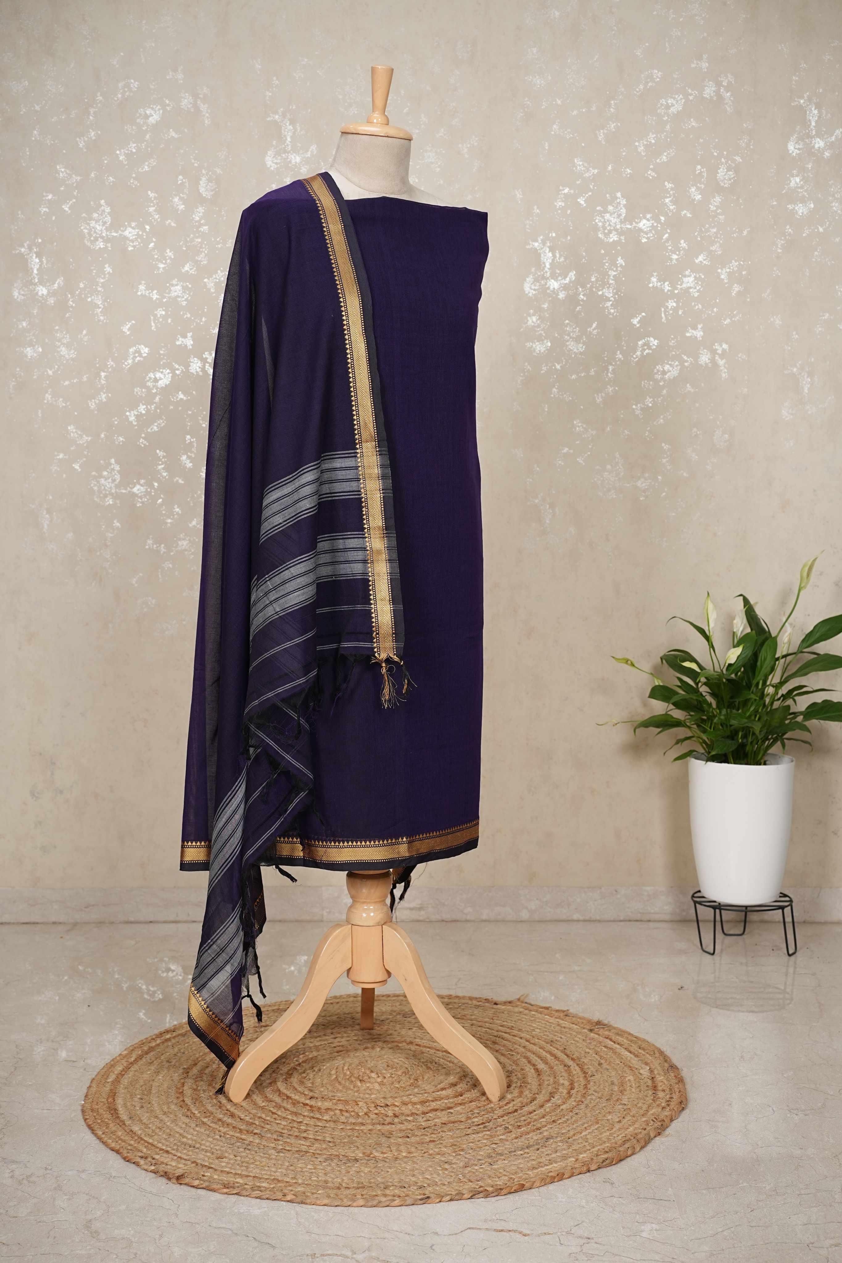 Authentic Mangalgiri Cotton Dress Material(shirt, bottom, Dupatta)