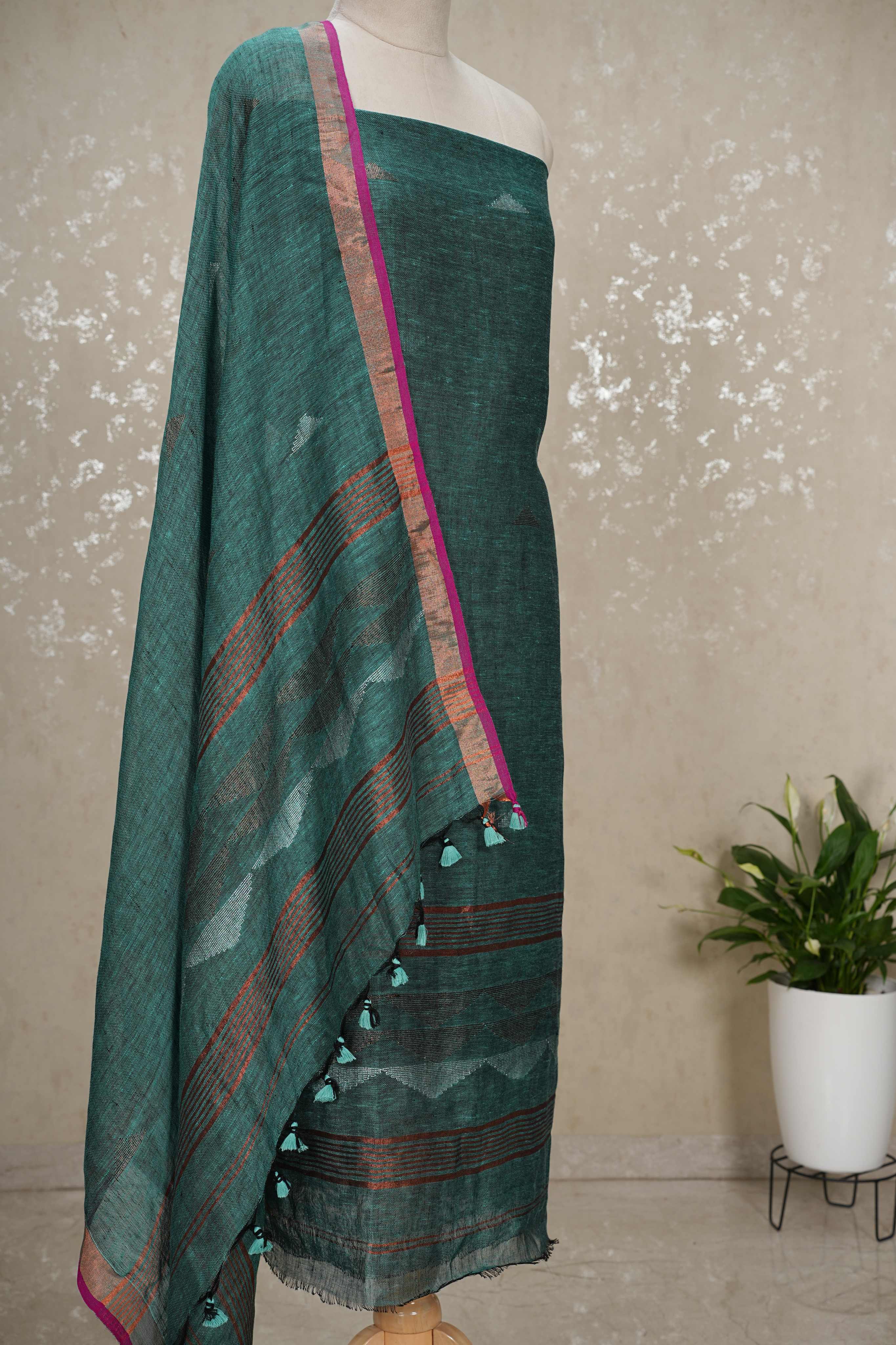 Jayshree Linen Jamdani Suit | Pure Cotton 2-Piece Set| Ethnic Wear for Women