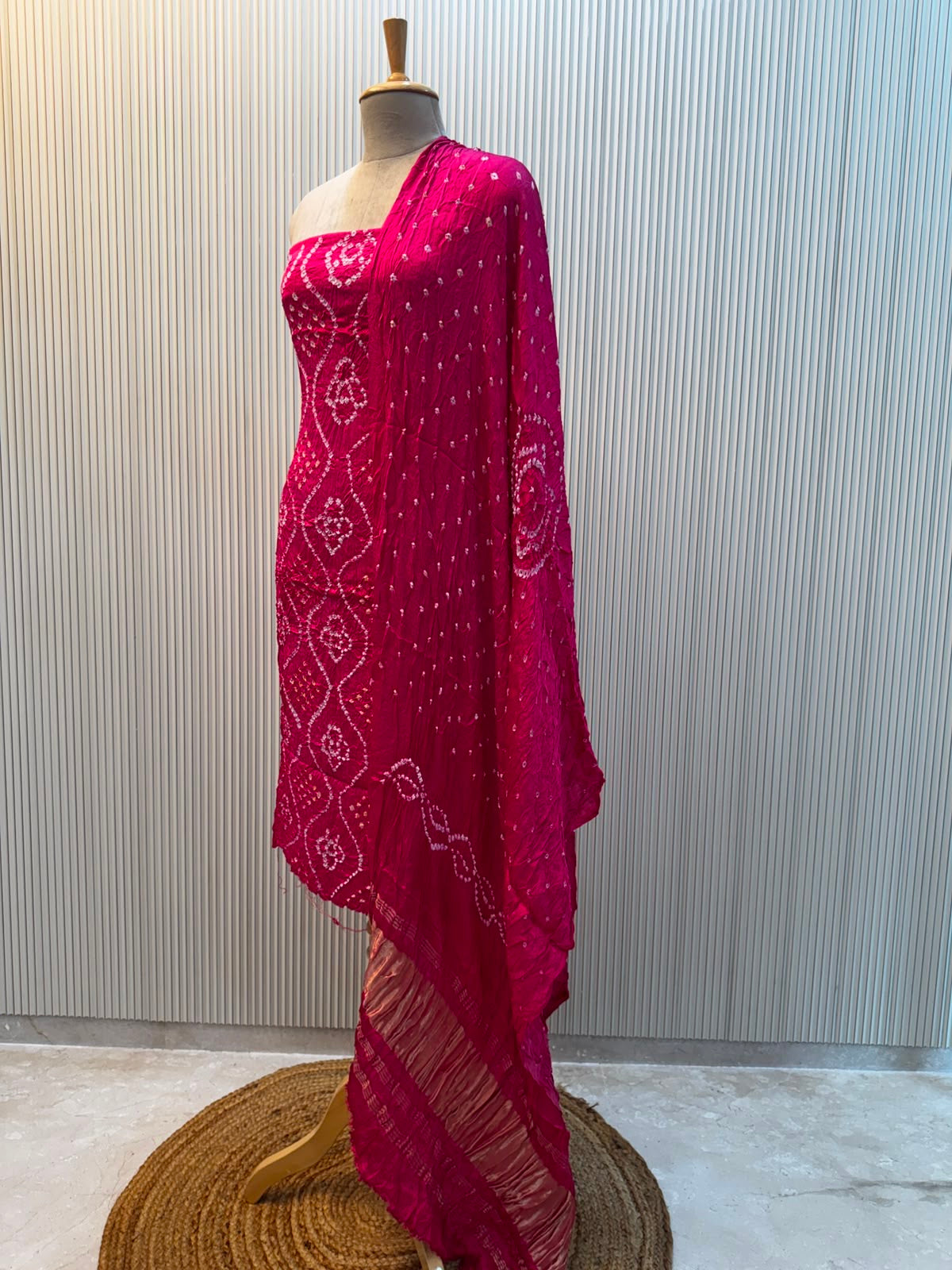 Modal Silk Bandhni 3pc Suit
