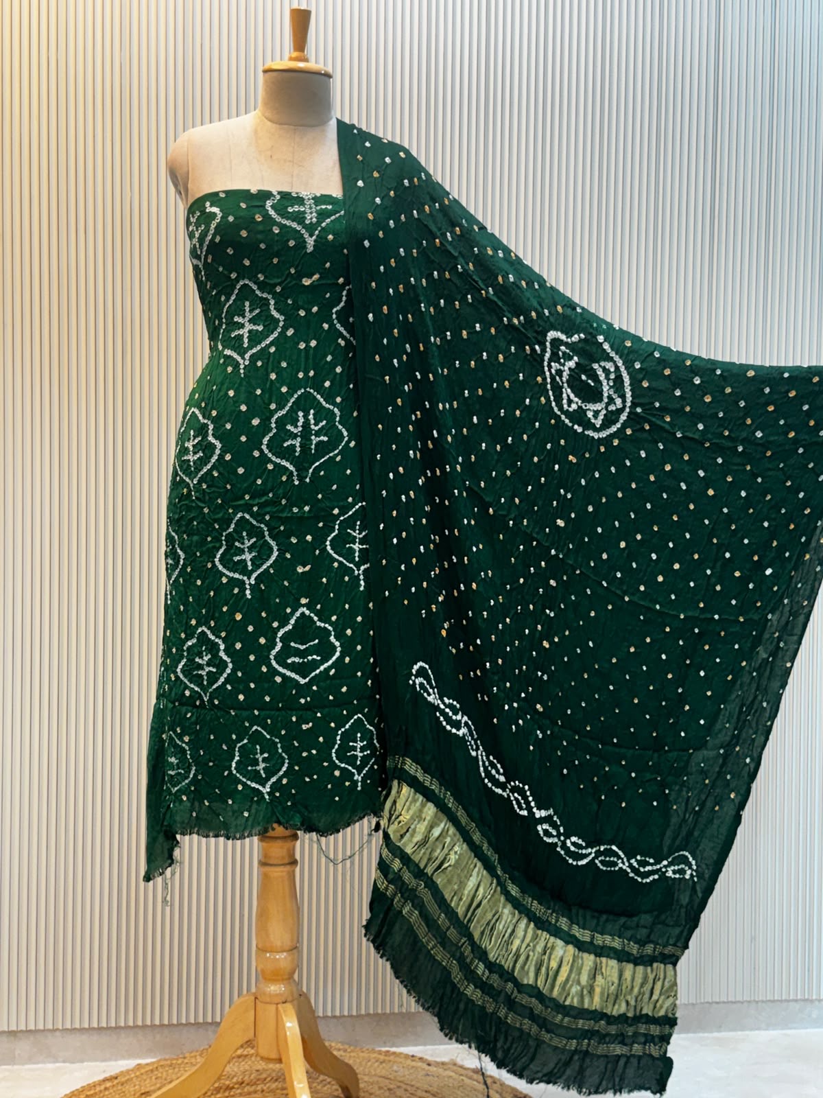 Modal Silk Bandhni 3pc Suit
