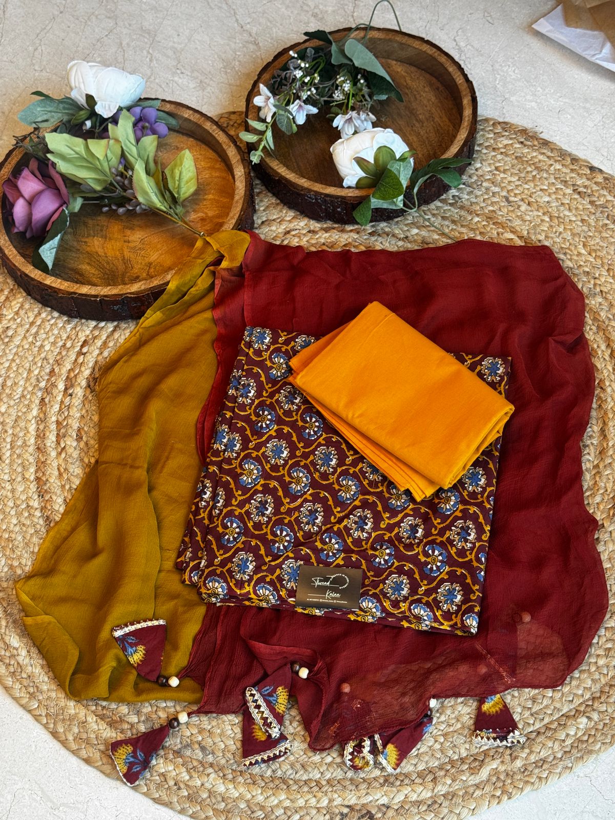 PURE cotton suit with chiffon dupatta suit