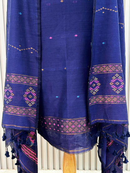 Unstitched Silk Cotton Jamdani Handloom Suit – 2 Pc Set