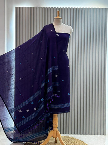 Unstitched Silk Cotton Jamdani Handloom Suit – 2 Pc Set