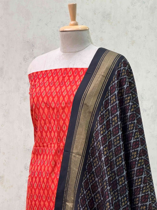 Unstitched SICO Ikkat Pochampally Dress Material – 2 Pc Set