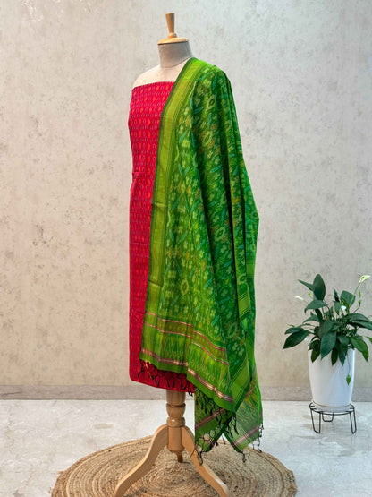 Unstitched SICO Ikkat Pochampally Dress Material – 2 Pc Set