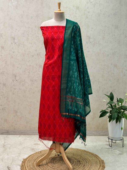 Unstitched SICO Ikkat Pochampally Dress Material – 2 Pc Set