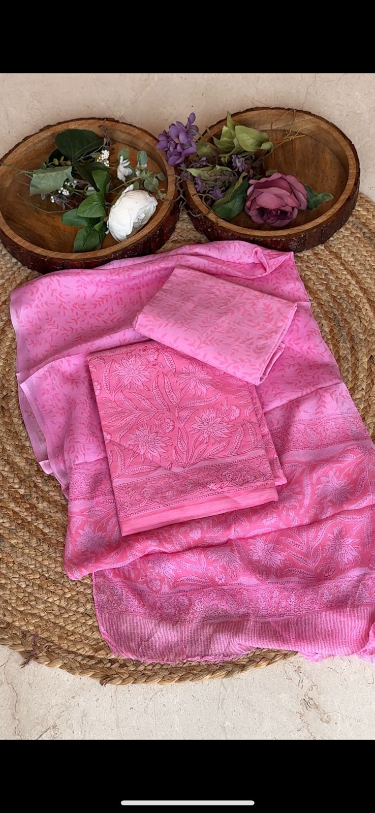 PURE cotton suit with chiffon dupatta suit