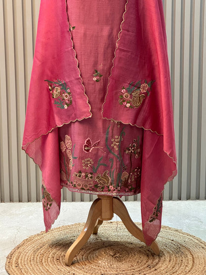 Unstitched Pure Mul Chanderi Suit with Heavy Embroidery