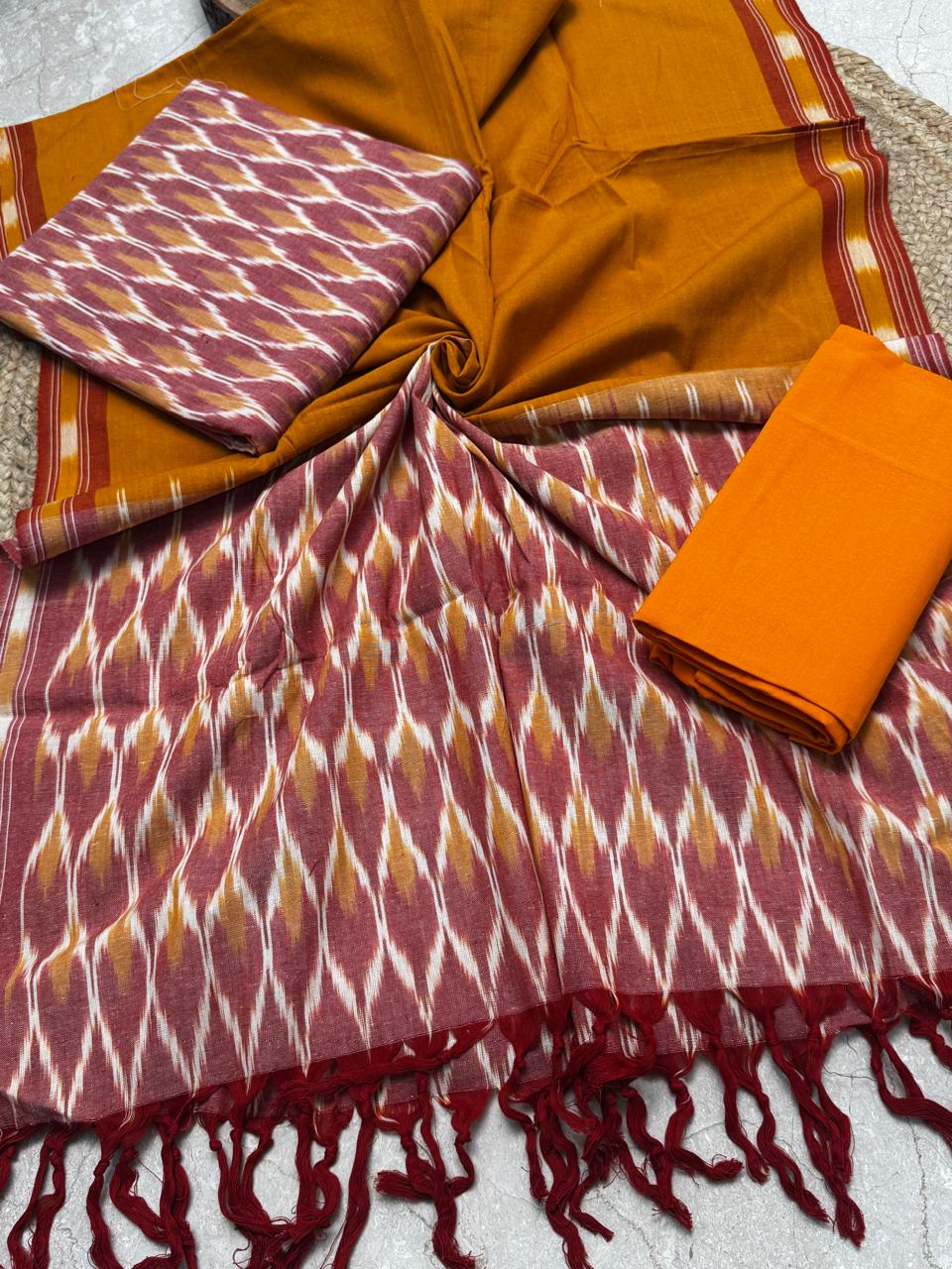 Pure Cotton Handloom Ikkat Suit Set – 3PC