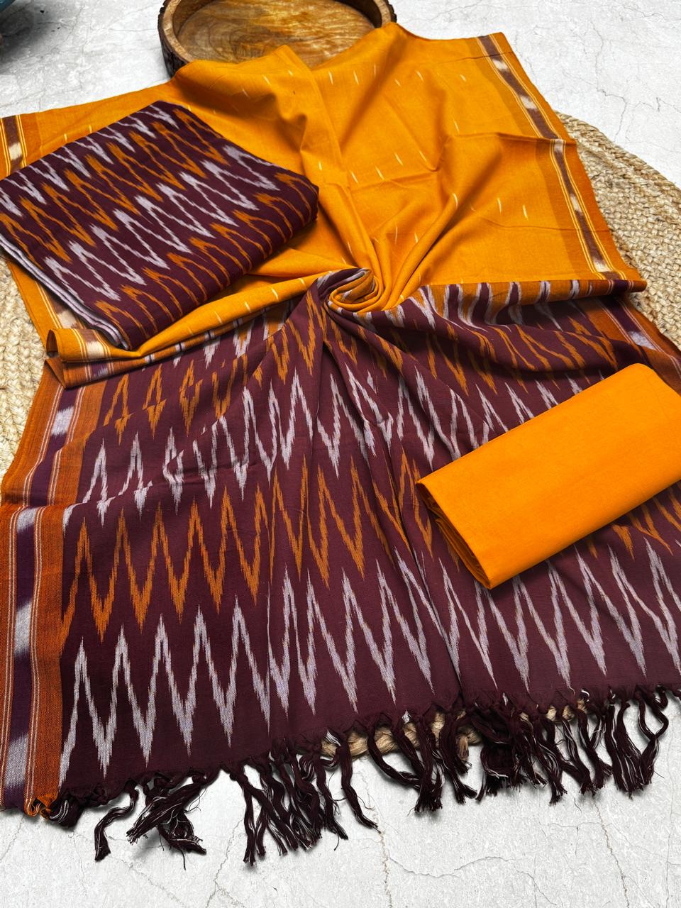 Pure Cotton Handloom Ikkat Suit Set – 3PC