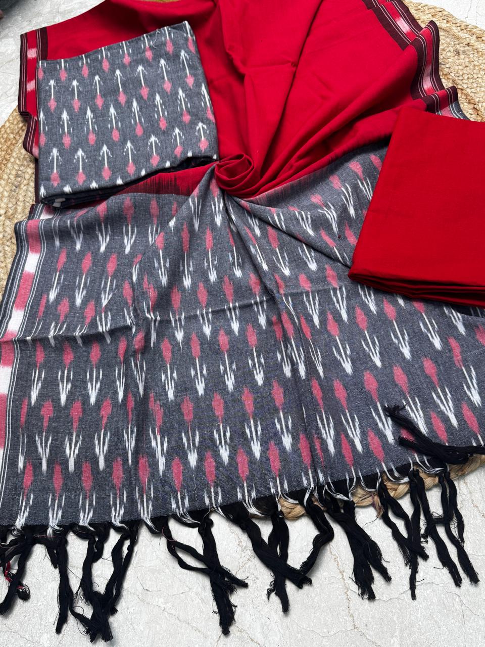 Pure Cotton Handloom Ikkat Suit Set – 3PC