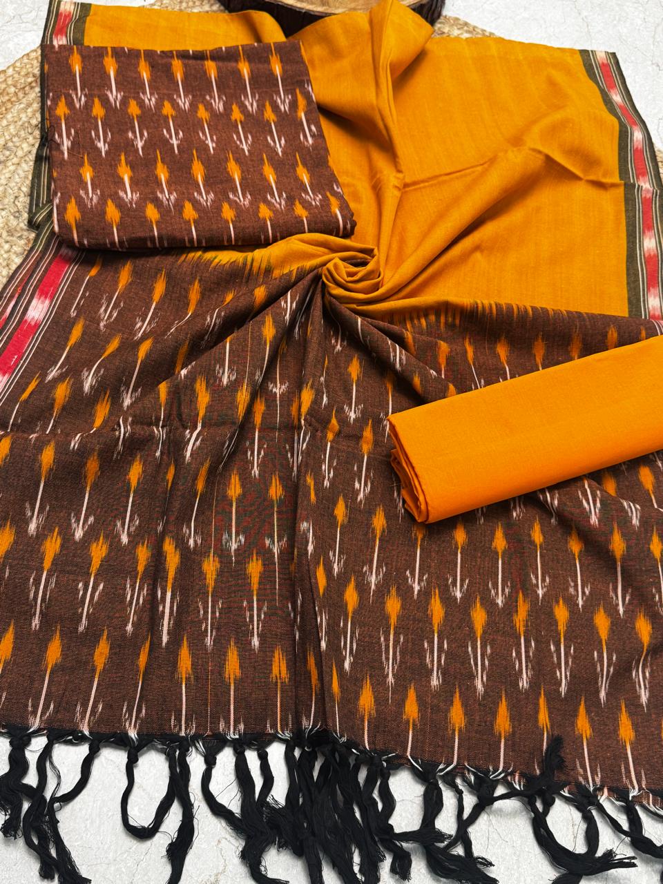 Pure Cotton Handloom Ikkat Suit Set – 3PC