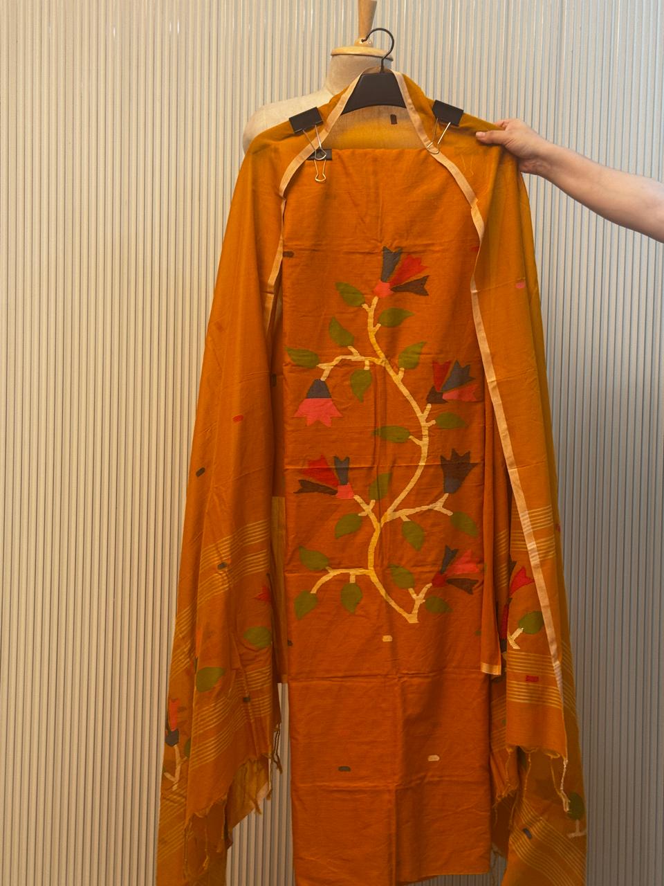 Malai cotton Handloom Jamdani Suit with Dupatta – 2 Piece