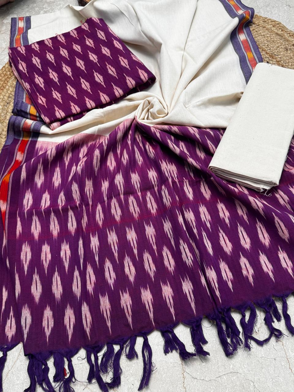 Pure Cotton Handloom Ikkat Suit Set – 3PC