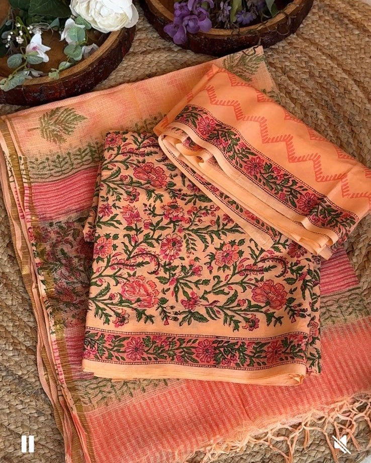 Elegant Cotton Suit with Kota Doria Dupatta