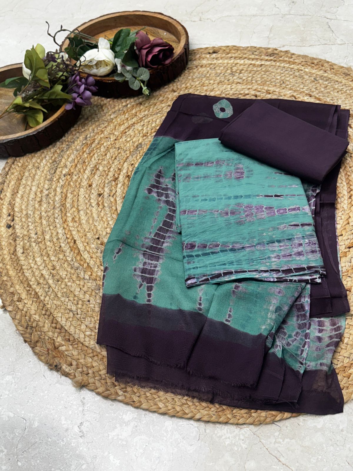 PURE cotton suit with chiffon dupatta suit