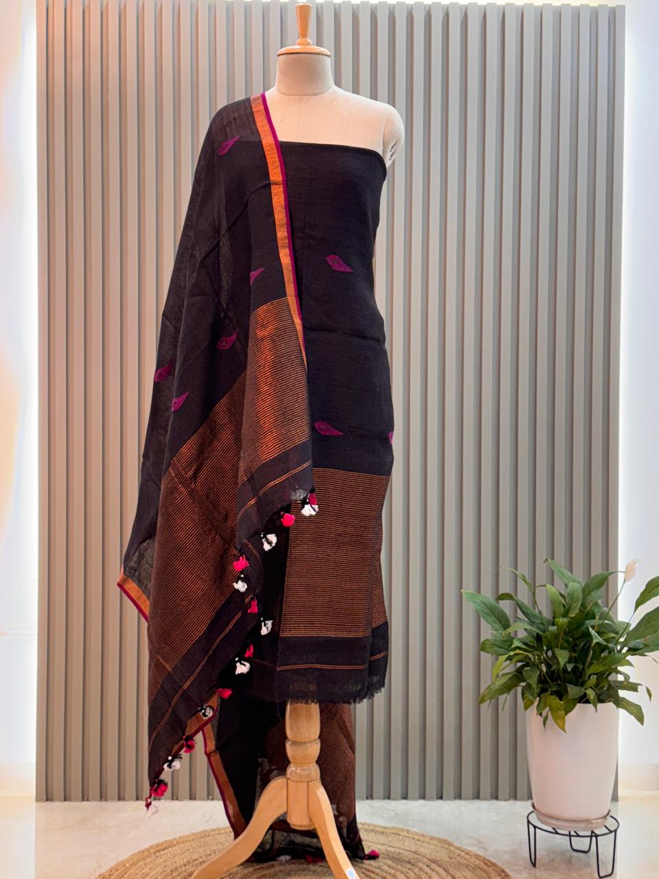 Jayshree Linen Jamdani Suit | Pure Cotton 2-Piece Set| Ethnic Wear for Women
