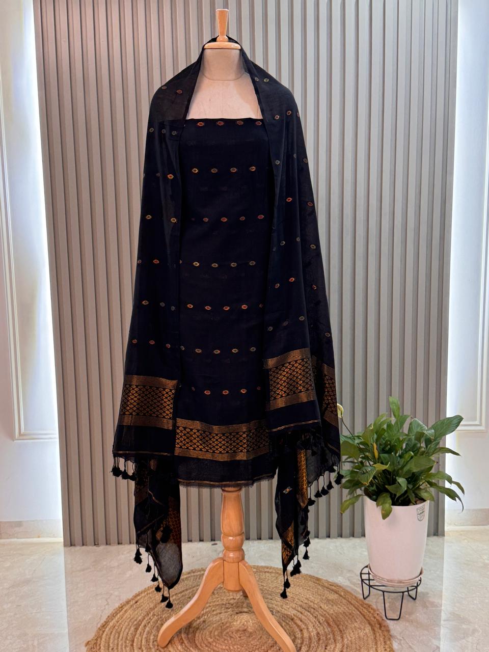 silk cotton Jamdani Handloom 2-Piece Set