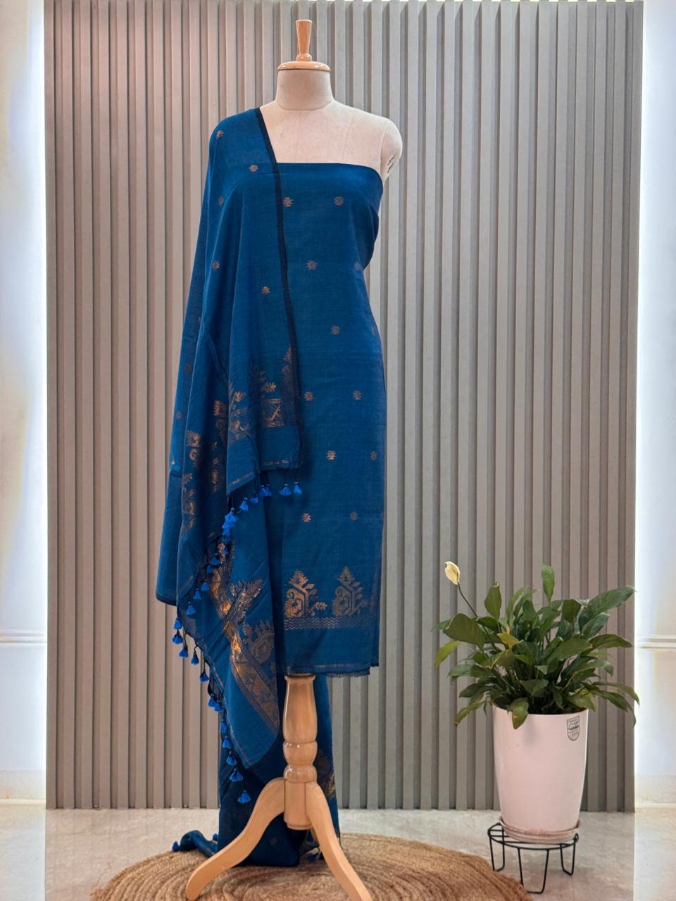silk cotton Jamdani Handloom 2-Piece Set